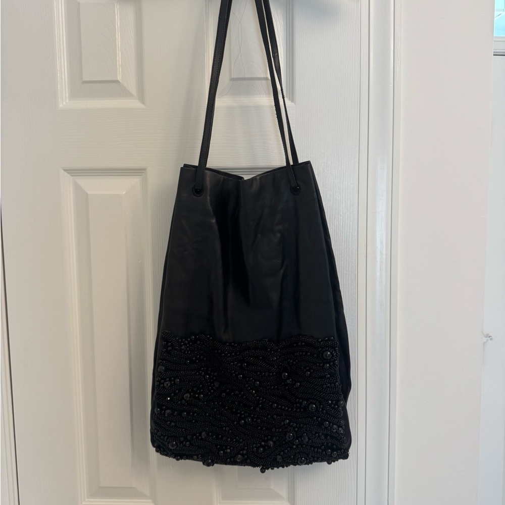 Vera Wang Elegant Black Beaded Women's Bag